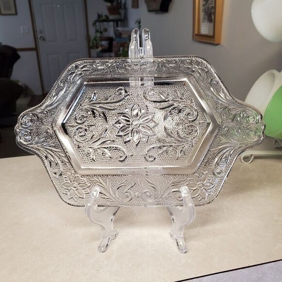 Indiana Glass Clear Sandwich Undertray for Diamond Creamer Sugar Bowl - Picture 3 of 6